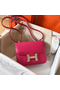 Hermes Constance 18 Handmade Bag In Rose Red Epsom Leather  Replica