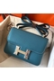 Hermes Constance 24 Handmade Bag In Blue Jean Epsom Leather  Replica