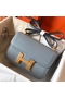 Hermes Constance 24 Handmade Bag In Blue Lin Epsom Leather  Replica