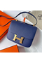 Hermes Constance 24 Handmade Bag In Blue Saphir Epsom Calfskin  Replica