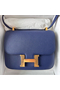 Hermes Constance 24 Handmade Bag In Blue Saphir Epsom Calfskin  Replica