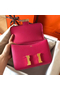 Hermes Constance 24 Handmade Bag In Rose Red Epsom Leather  Replica