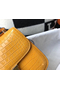 Hermes Constance 24cm Bag In Yellow Embossed Crocodile  Replica