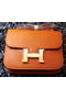 Hermes Constance Bag Litchi Leather H9998 Orange  Replica
