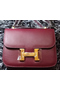 Hermes Constance Bag Smooth Leather H9998S Burgundy  Replica