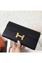 Hermes Constance Long Wallet In Black Epsom Leather  Replica