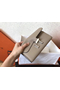 Hermes Constance Long Wallet In Grey Epsom Leather  Replica