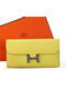 Hermes Constance Long Wallets Original Calfskin Leather A909 Lemon  Replica