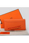 Hermes Constance Long Wallets Original Calfskin Leather A909 Orange Wallets  Replica