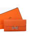Hermes Constance Long Wallets Original Calfskin Leather A909 Orange Wallets  Replica