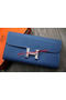 Hermes Constance Long Wallets Original Leather HA909 Blue Wallets  Replica