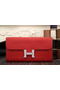 Hermes Constance Long Wallets Original Leather HA909 Burgundy  Replica