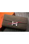 Hermes Constance Long Wallets Original Leather HA909 Grey  Replica