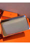 Hermes Constance Long Wallets Original Leather HA909 Light Blue  Replica