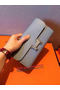 Hermes Constance Long Wallets Original Leather HA909 Light Blue  Replica
