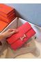 Hermes Constance Long Wallets Original Leather HA909 Light Red Wallets  Replica