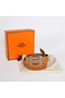 Hermes Dark Gray Bovine Jugular Veins Belt HR1009B Silver  Replica