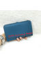 Hermes Dogon Combined Wallet Litchi Leather A508 Blue  Replica