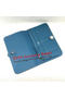 Hermes Dogon Combined Wallet Litchi Leather A508 Blue  Replica