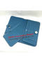 Hermes Dogon Combined Wallet Litchi Leather A508 Blue  Replica