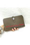 Hermes Dogon Combined Wallet Litchi Leather A508 Khaki  Replica