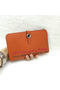 Hermes Dogon Combined Wallet Litchi Leather A508 Orange  Replica