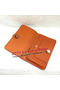 Hermes Dogon Combined Wallet Litchi Leather A508 Orange  Replica
