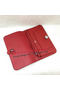 Hermes Dogon Combined Wallet Litchi Leather A508 Red  Replica