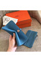 Hermes Dogon Duo Wallet In Blue Jean Leather  Replica