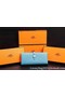 Hermes Dogon Original Leather Wallet H509 SkyBlue  Replica