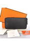 Hermes Evelyn Long Wallet Zip Purse A808 Black  Replica