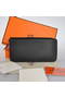 Hermes Evelyn Long Wallet Zip Purse A808 Black  Replica