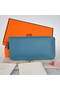 Hermes Evelyn Long Wallet Zip Purse A808 Blue  Replica