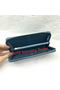 Hermes Evelyn Long Zip Wallet Litchi A808 Blue  Replica