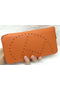 Hermes Evelyn Long Zip Wallet Litchi A808 Orange  Replica