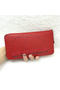 Hermes Evelyn Long Zip Wallet Litchi A808 Red  Replica