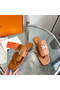 Hermes Galerie Sandals In Brown Calfskin  Replica