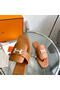 Hermes Galerie Sandals In Brown Calfskin  Replica