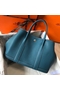 Hermes Garden Party 30 Bag In Blue Jean Taurillon Leather  Replica