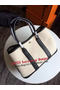 Hermes Garden Party 30CM Bag Canvas Leather H11S Black&White  Replica