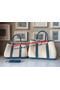 Hermes Garden Party 30CM Bag Canvas Leather H11S Blue  Replica