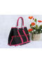 Hermes Garden Party 30cm Tote Bags Grainy Leather Black&Rose  Replica