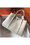 Hermes Garden Party 36 Bag In White Clemence Leather  Replica