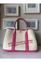 Hermes Garden Party 36CM Bag Canvas Leather H11M Rosy  Replica