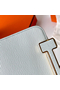 Hermes Geta Handmade Bag In Blue Brume Chevre Mysore Leather  Replica