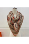 Hermes Grey/Orange Panoplie Equestre Eyeliner Shawl 140  Replica