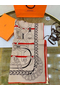 Hermes Grey/Orange Panoplie Equestre Eyeliner Shawl 140  Replica