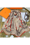 Hermes Grey/Orange Panoplie Equestre Eyeliner Shawl 140  Replica