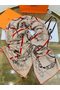 Hermes Grey/Orange Panoplie Equestre Eyeliner Shawl 140  Replica