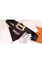 Hermes H Belt Buckle & Chocolate Clemence 32 MM Strap  Replica